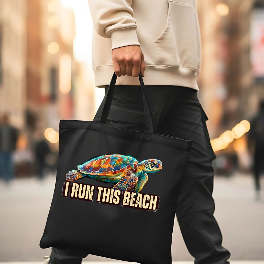 "I Run This Beach" Funny Sassy Beach Tote Bag