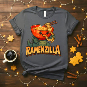Ramenzilla Funny Food Meme T-Shirt - Giant Noodle Monster Design