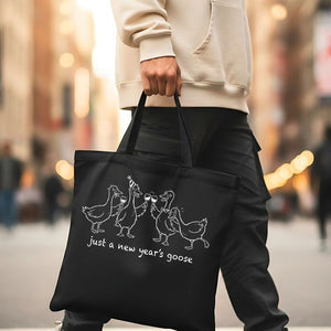 Just A New Year's Goose Cute Cartoon Animal Tote Bag