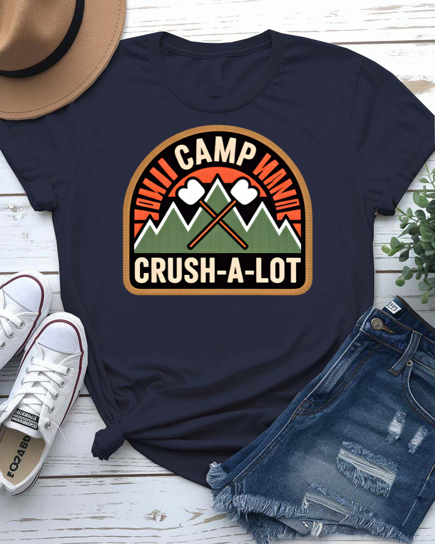Camp Crush-A-Lot t-shirt with vintage summer camp graphic design