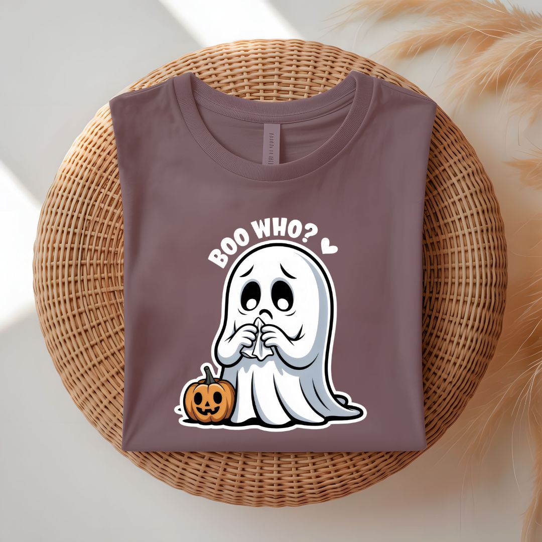 Boo Who Halloween Pun Graphic T-Shirt by Memez Store