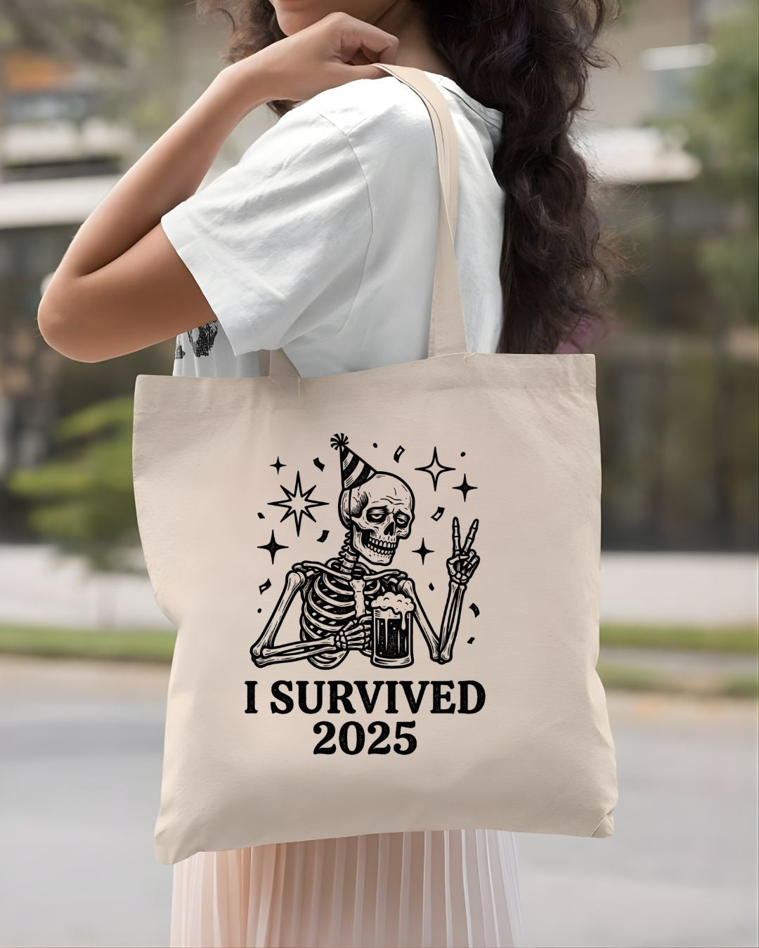 I Survived 2025 Funny Milestone Celebration Tote Bag
