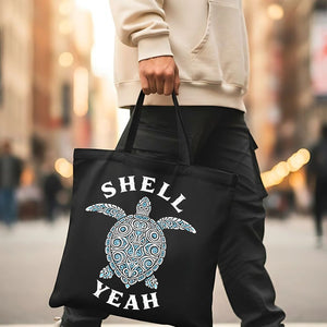 "Shell Yeah!" Cute Turtle Pun Tote Bag