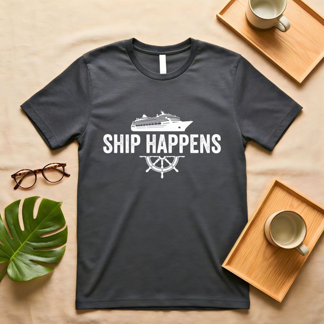 Ship Happens Nautical Sarcasm Pun T-Shirt