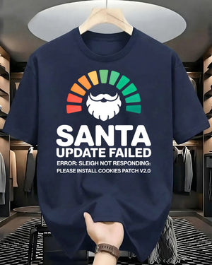 "Santa Updates Failed" Software Error Parody Christmas T-Shirt