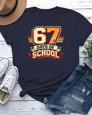 67 Days of School Celebration T-Shirt for Teachers and Students