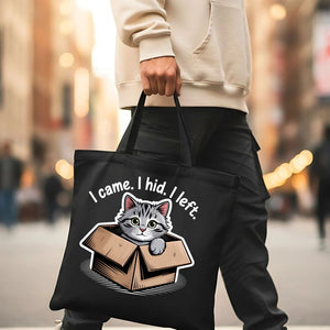 "I Came I Hid I Left" Introvert &amp; Social Anxiety Humor Tote Bag