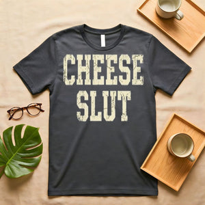 Cheese Lover's Minimalist Graphic T-Shirt on Model