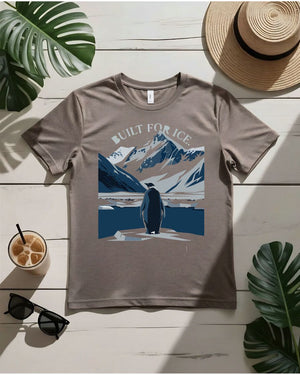 Built for ice tee cracked ice text hockey style graphic