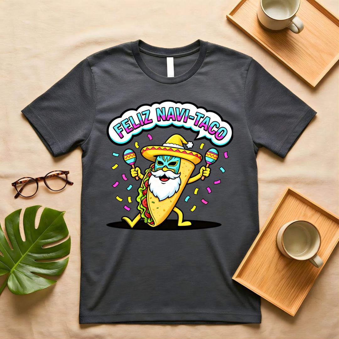 Feliz Navi-Taco Christmas Taco Pun T-Shirt