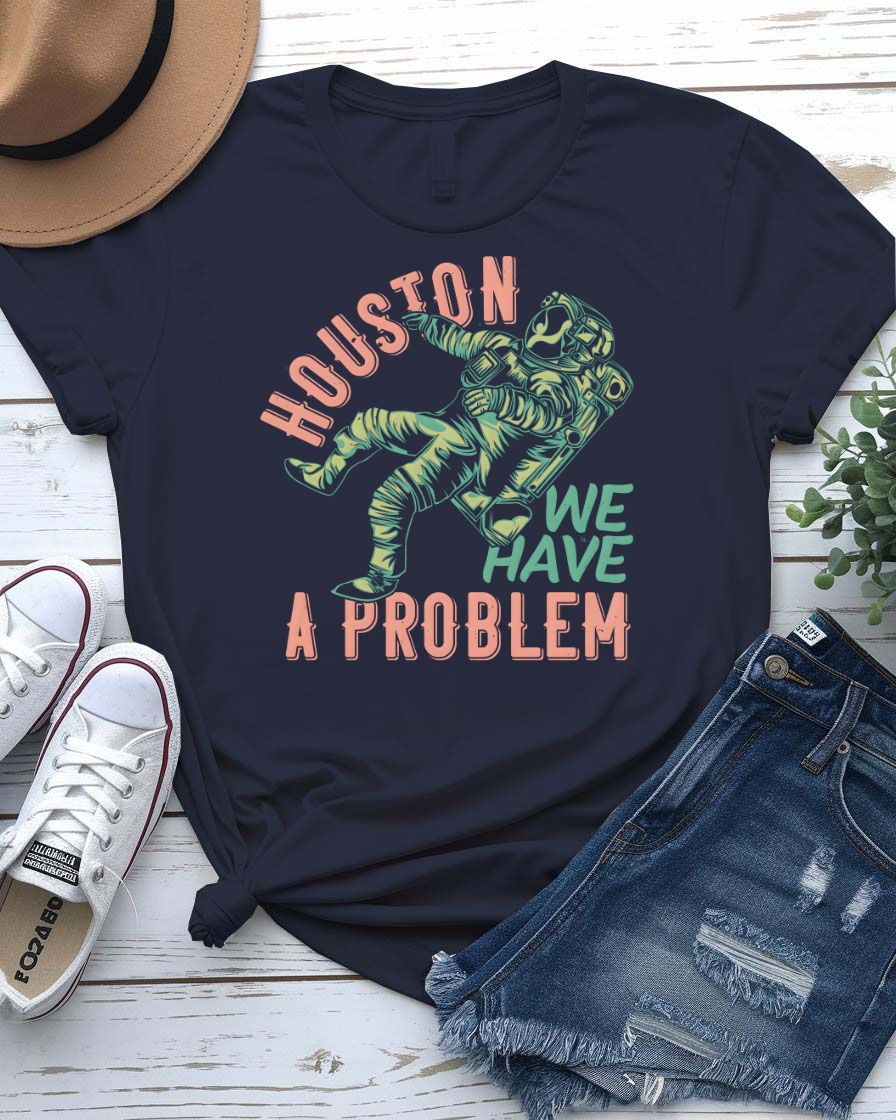 Houston We Have a Problem Urban Style Tee with static transmission on model