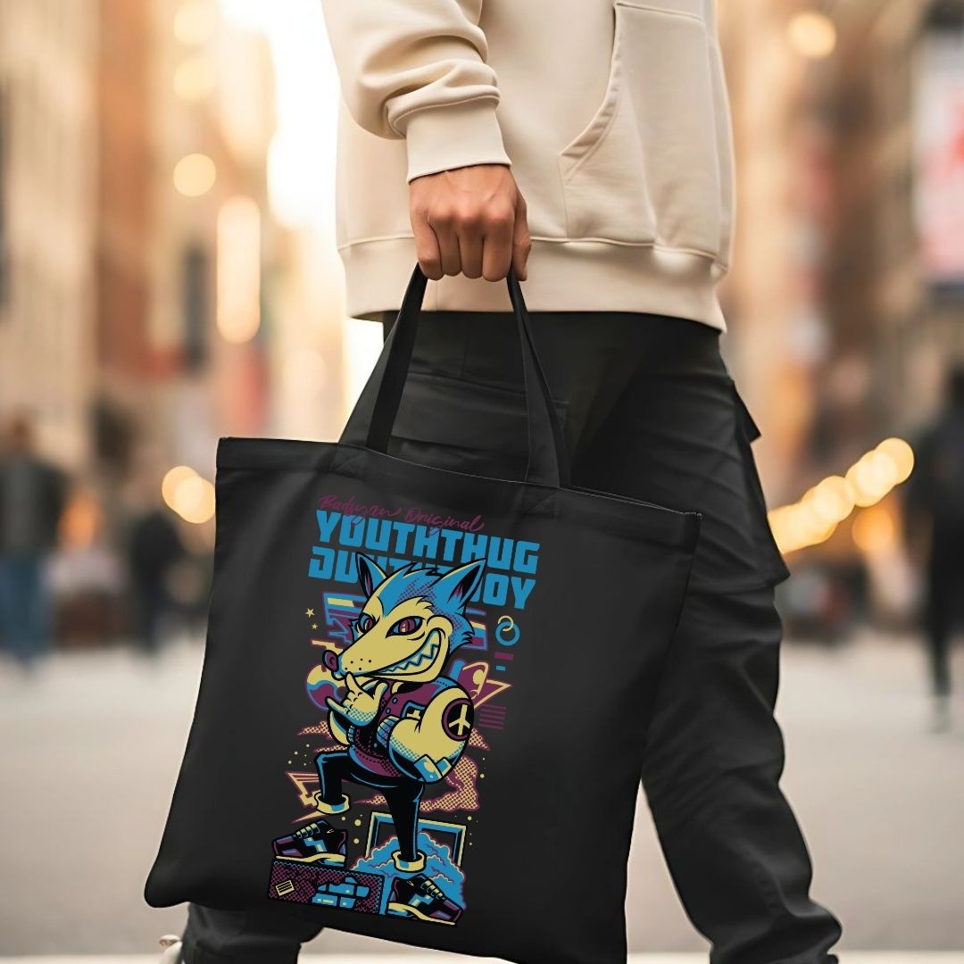 Urban Youth Graphic Cotton Canvas Tote Bag