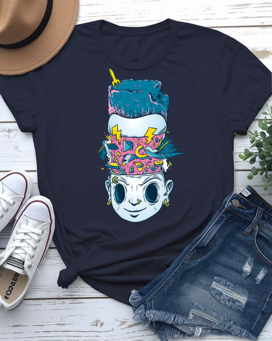 Overthinker t-shirt with minimalist bold typography on heather grey