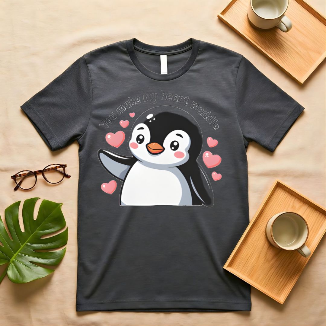 You Make My Heart Waddle Cute Duck Pun T-Shirt Couple Gift