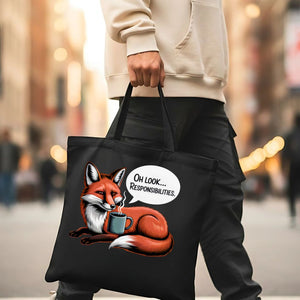 "What the Fox?" Funny Animal Pun Tote Bag