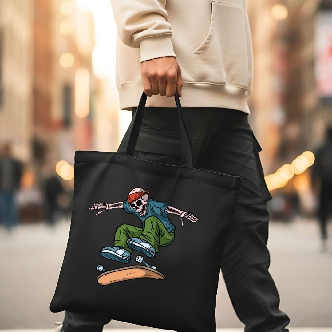 Skull Skater Tote Bag - Durable Skatepark Gear Bag