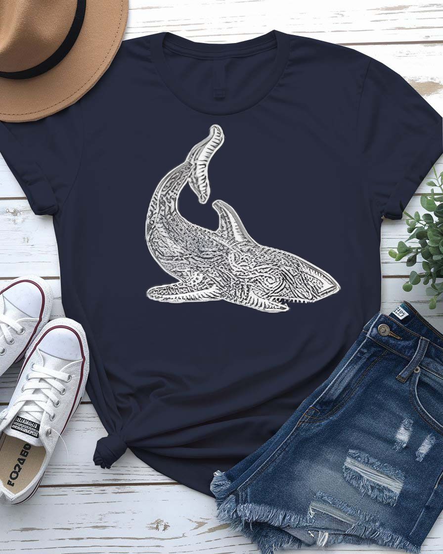 Robot Fish Tee with detailed illustration of a sleek, metallic robotic fish