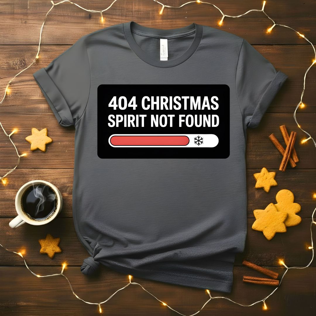 404 Christmas Spirit Not Found funny programmer t-shirt