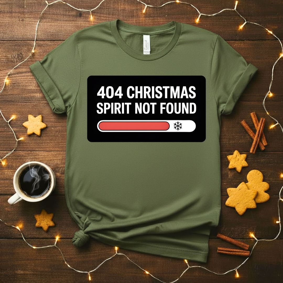 404 Christmas Spirit Not Found funny programmer t-shirt