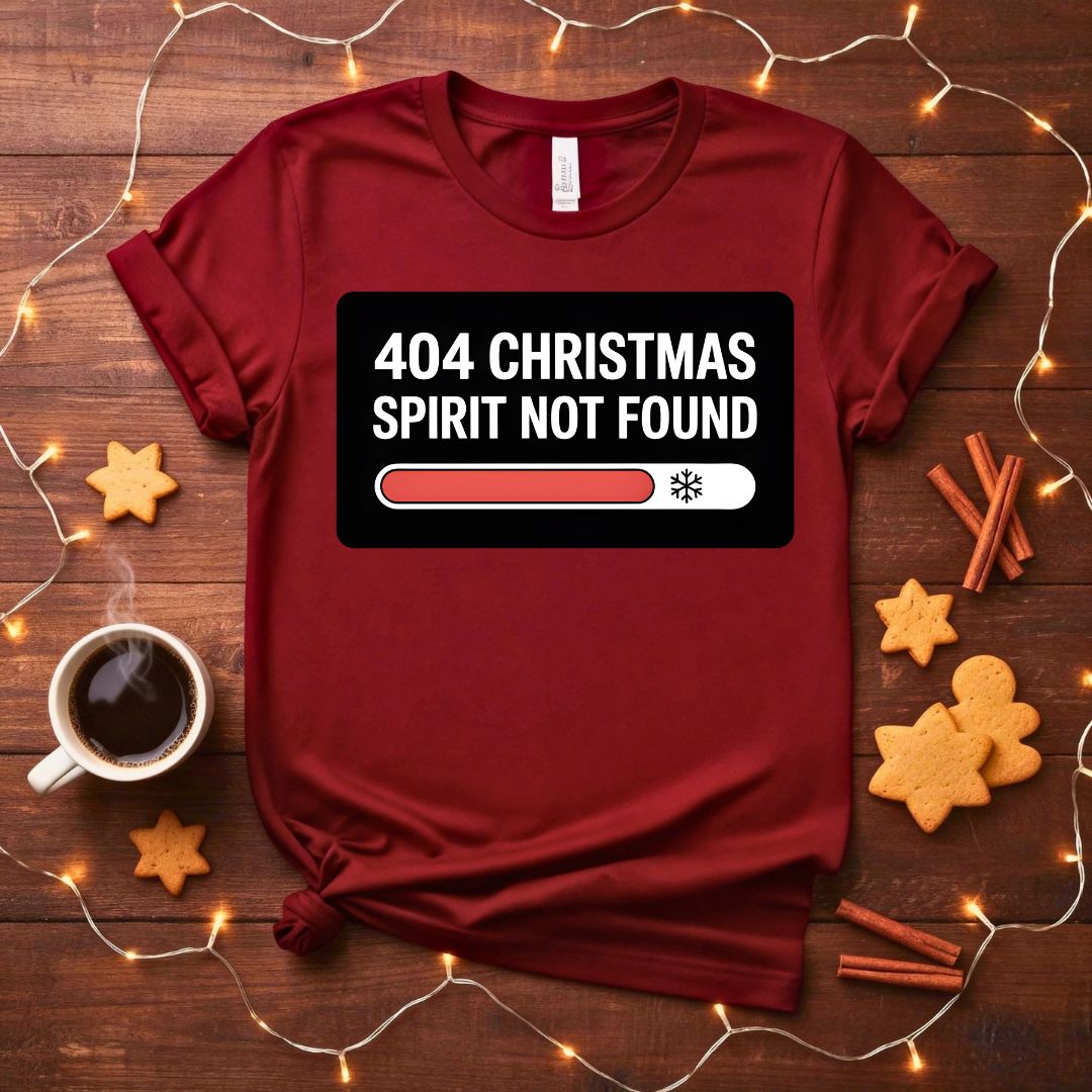 404 Christmas Spirit Not Found funny programmer t-shirt