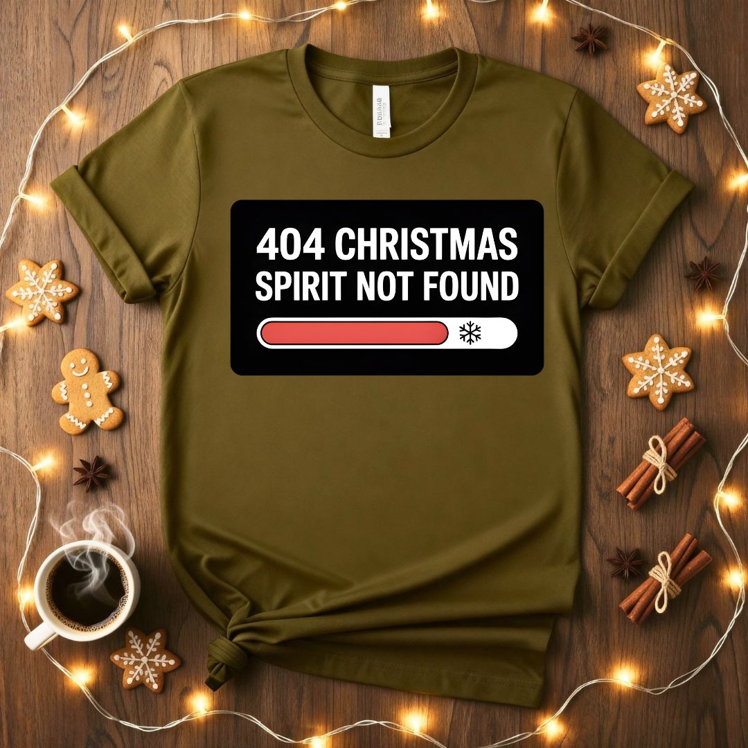 404 Christmas Spirit Not Found funny programmer t-shirt