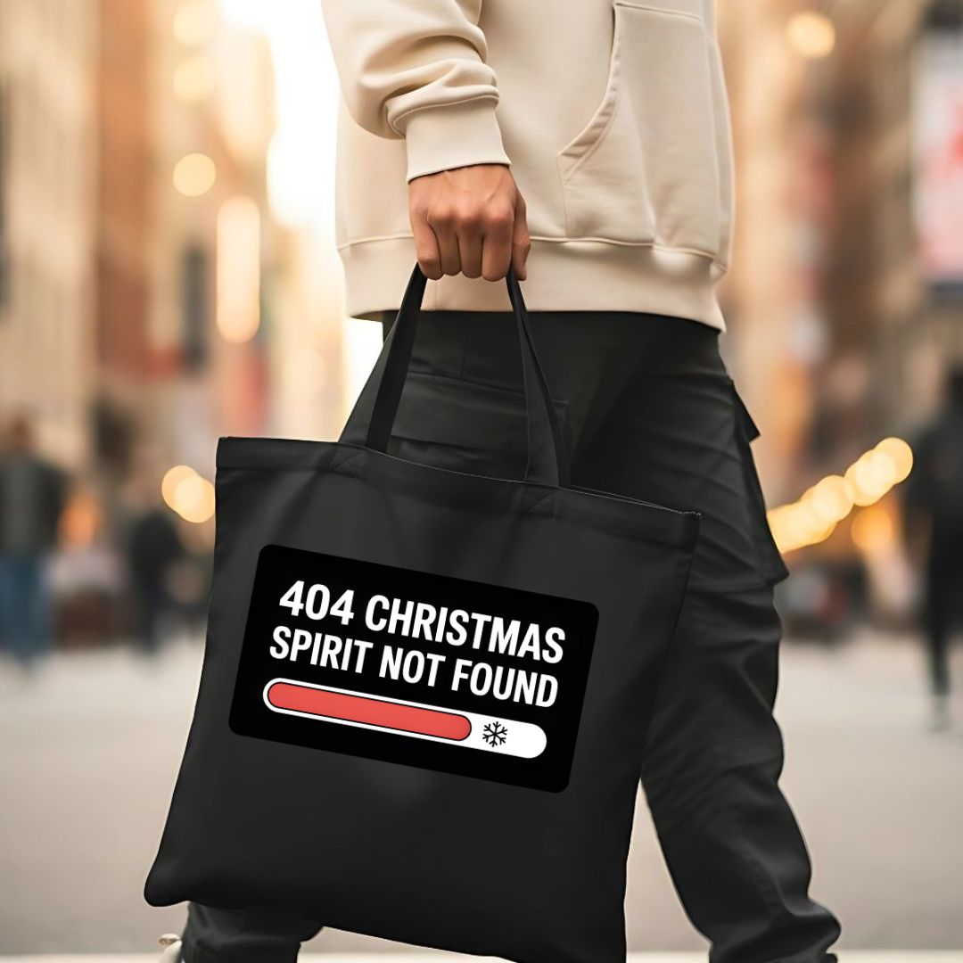 404 Error Christmas Spirit Not Found Funny Tote Bag