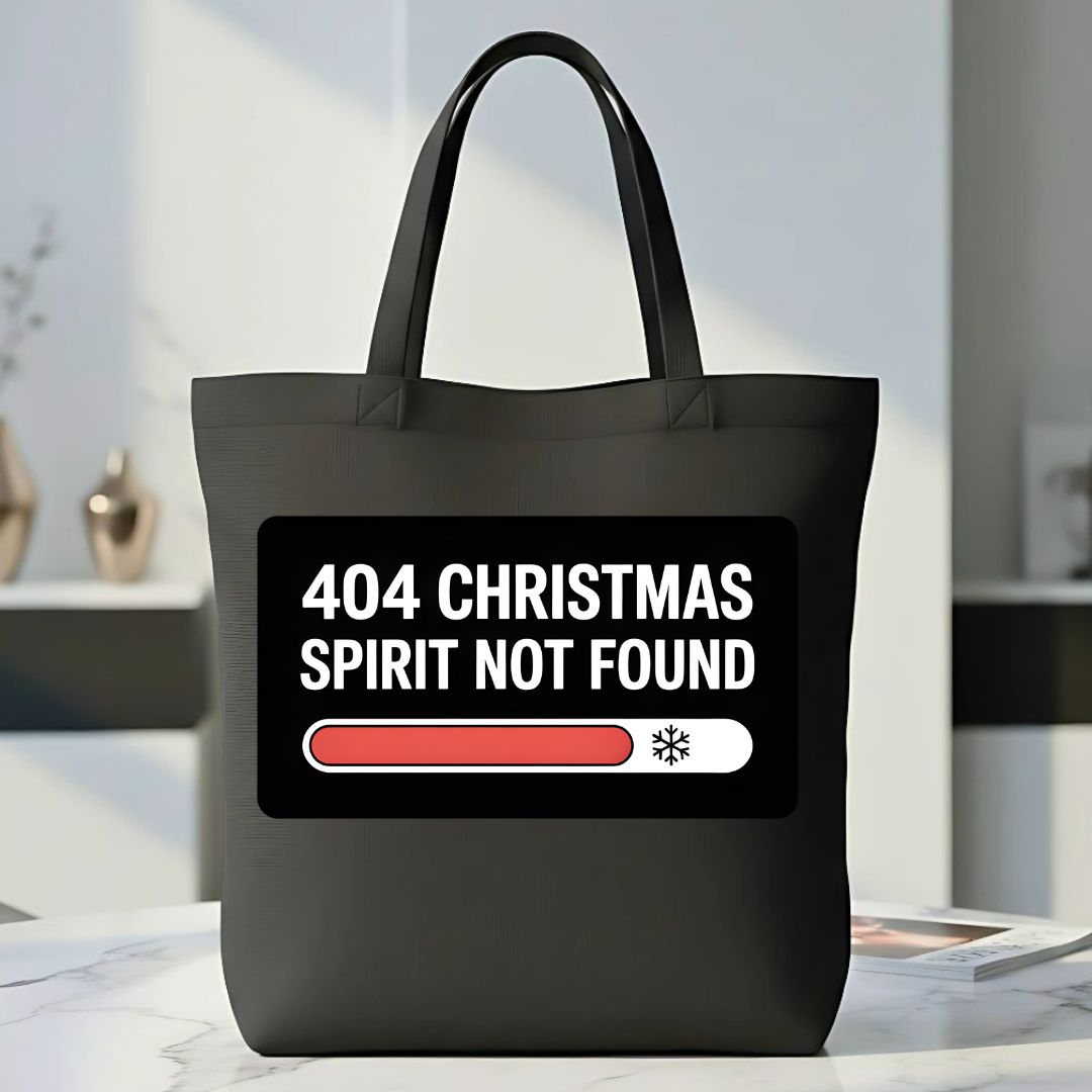 404 Error Christmas Spirit Not Found Funny Tote Bag