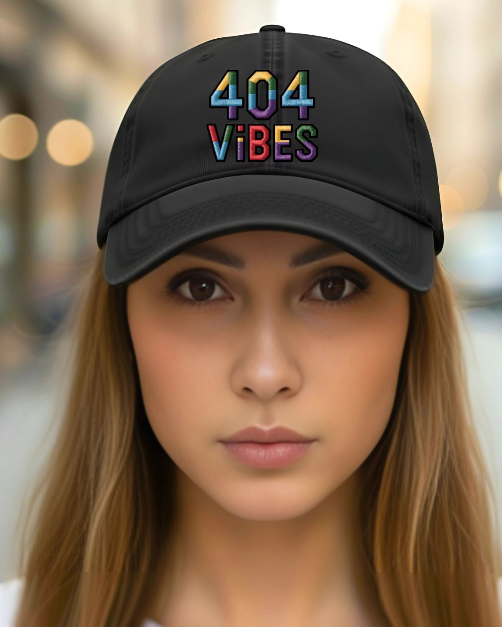 Funny 404 vibes error embroidered cap