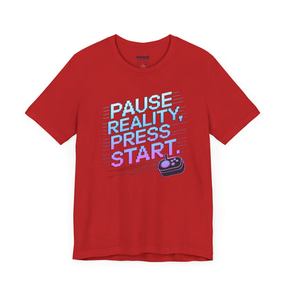 Gamer Pause Reality Press Tee - Unisex Jersey Short Sleeve
