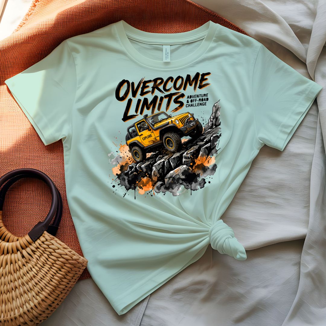 Over come limits tee upward arrow motivational graphic