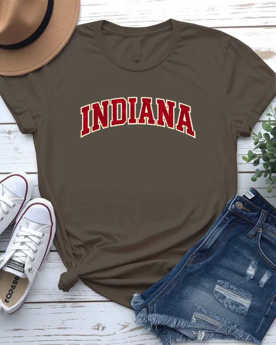Minimalist Indiana State Outline T-Shirt