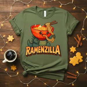 Ramenzilla Funny Food Meme T-Shirt - Giant Noodle Monster Design