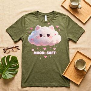 Mood Soft Love Minimalist Comfort T-Shirt on Model