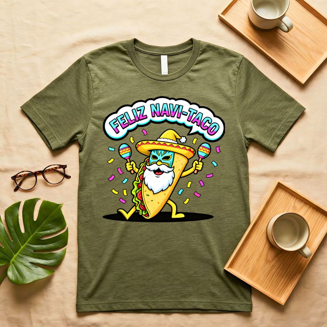 Feliz Navi-Taco Christmas Taco Pun T-Shirt