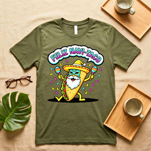 Feliz Navi-Taco Christmas Taco Pun T-Shirt