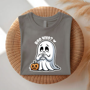 Boo Who Halloween Pun Graphic T-Shirt by Memez Store