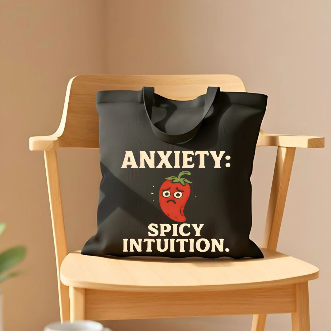 Anxiety Intuition Tote Bag with Mental Health Awareness Design