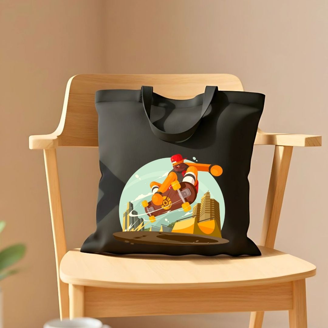 Skate Lovers Canvas Tote Bag - Natural Reusable Skate Shopper