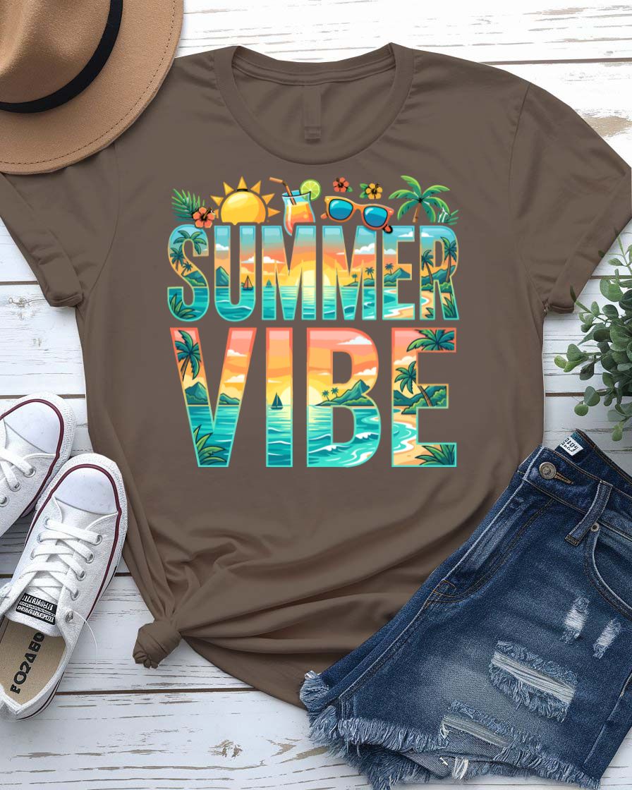 Summer fun tee with smiling sun graphic