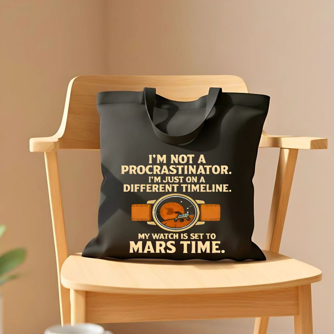 "Mars Time" Tote Bag for Space and Astronomy Lovers