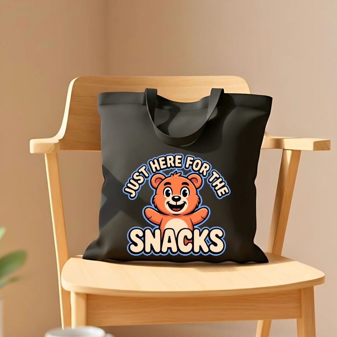 Just Here for Snacks Graphic Tote Bag