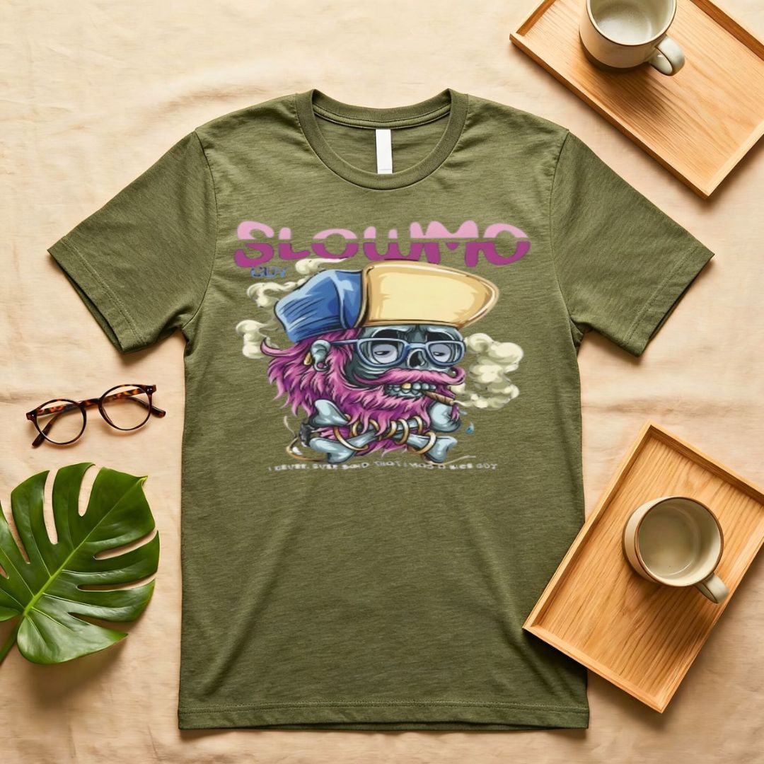 Retro "Slowmo" Distressed Graphic on Oversized Streetwear T-Shirt