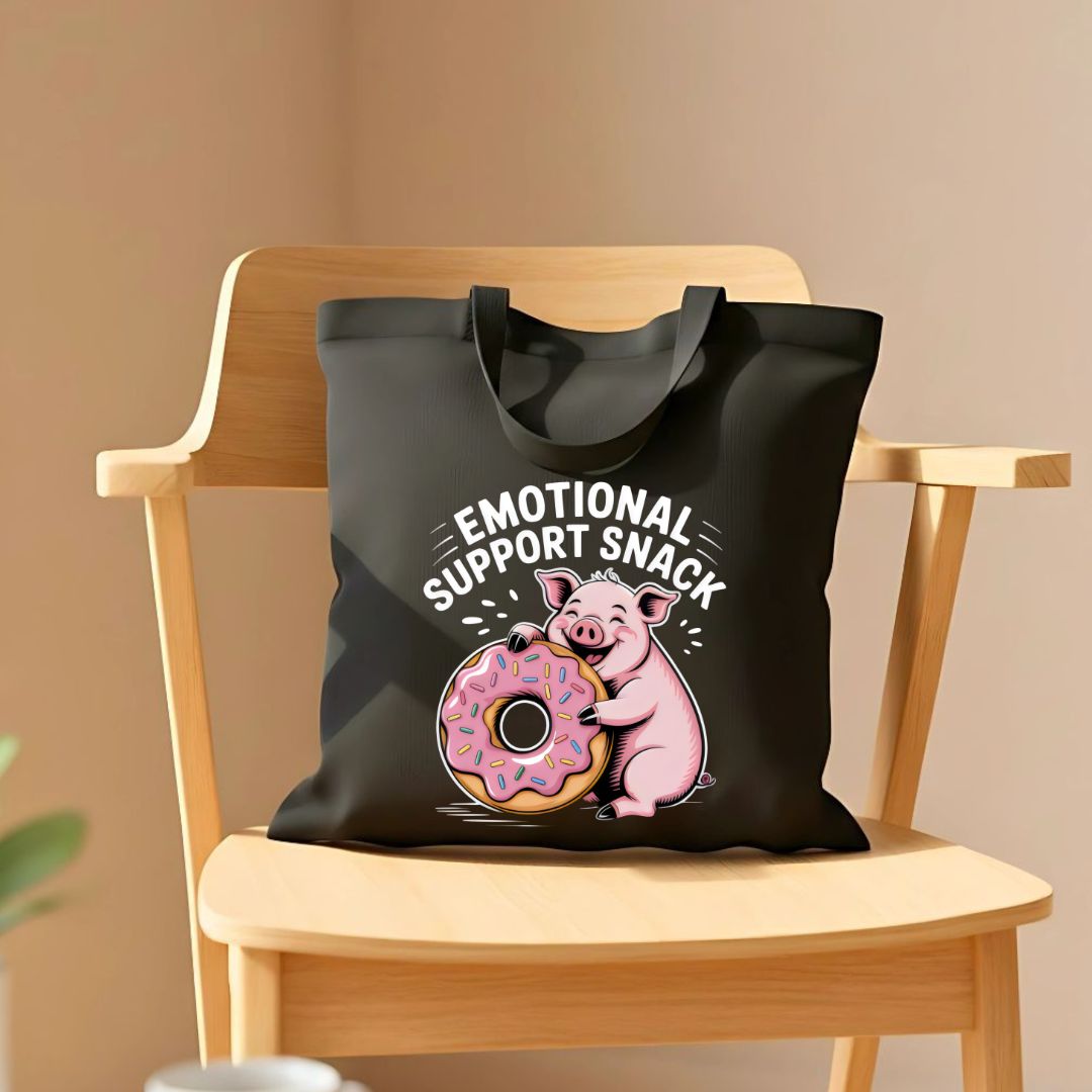 "Emotional Support Snack" Funny Food &amp; Mood Tote Bag