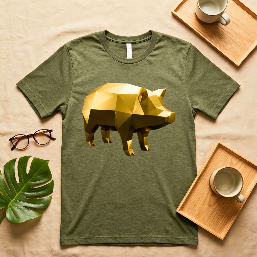 Gold Ceramic Piggy Bank Meme T-Shirt