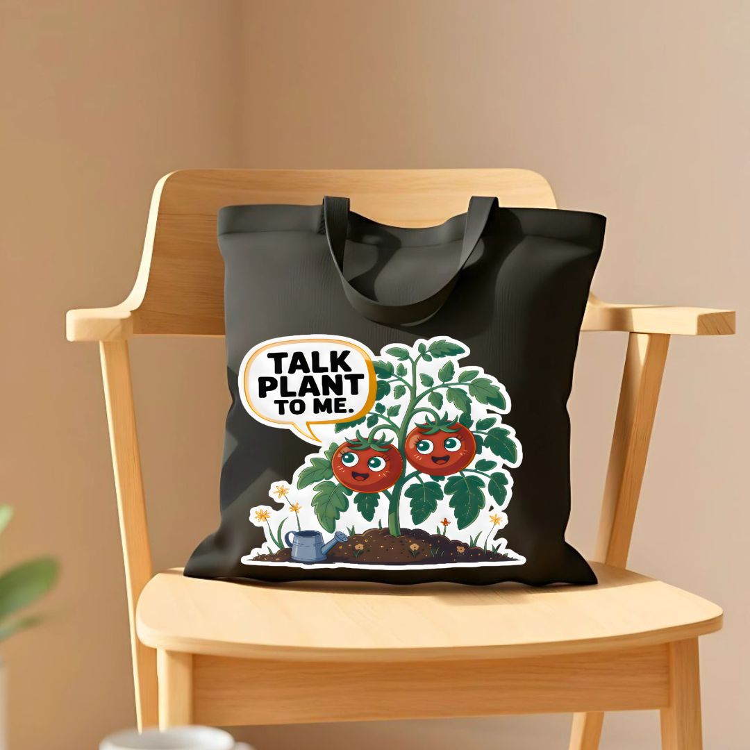 "Talk Plant To Me" Funny Plant Lover Tote Bag