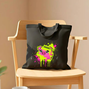 Cute Pig Lover's Tote Bag with "Oink-credible" Pun