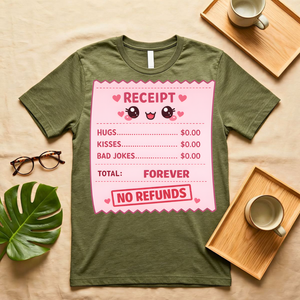 Personalized Receipt of Love T-Shirt with Custom Names and Date