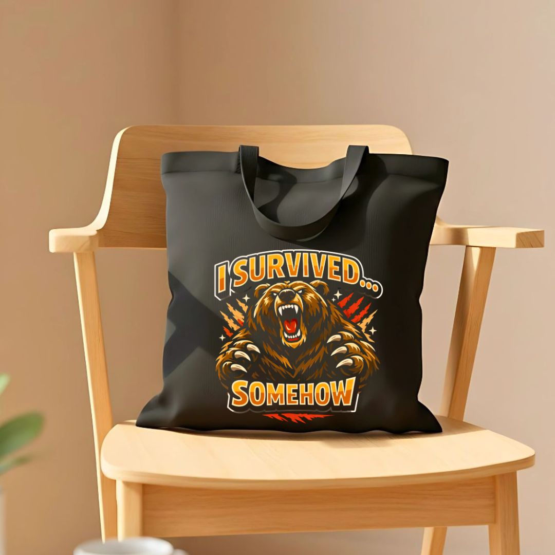 I Survived Somehow Graphic Tote Bag