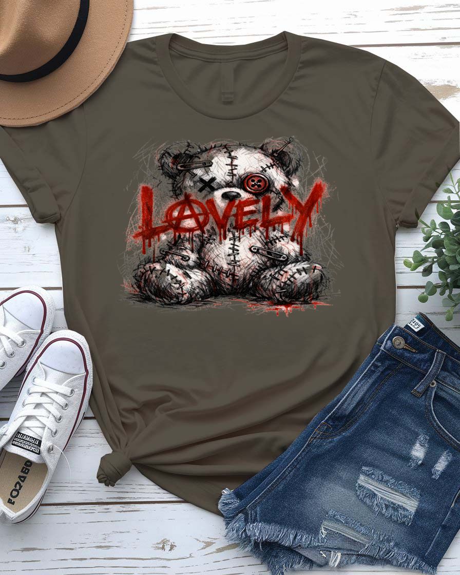 Lovely Streetwear t-shirt with modern typography graphic on oatmeal