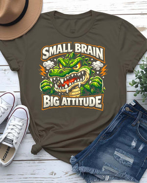 Small Brain Big Attitude Graphic T-Shirt